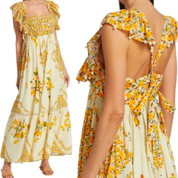 FARM Rio Dresses & Skirts - FARM RIO Fruit Print Crossed Back Maxi Dress XL